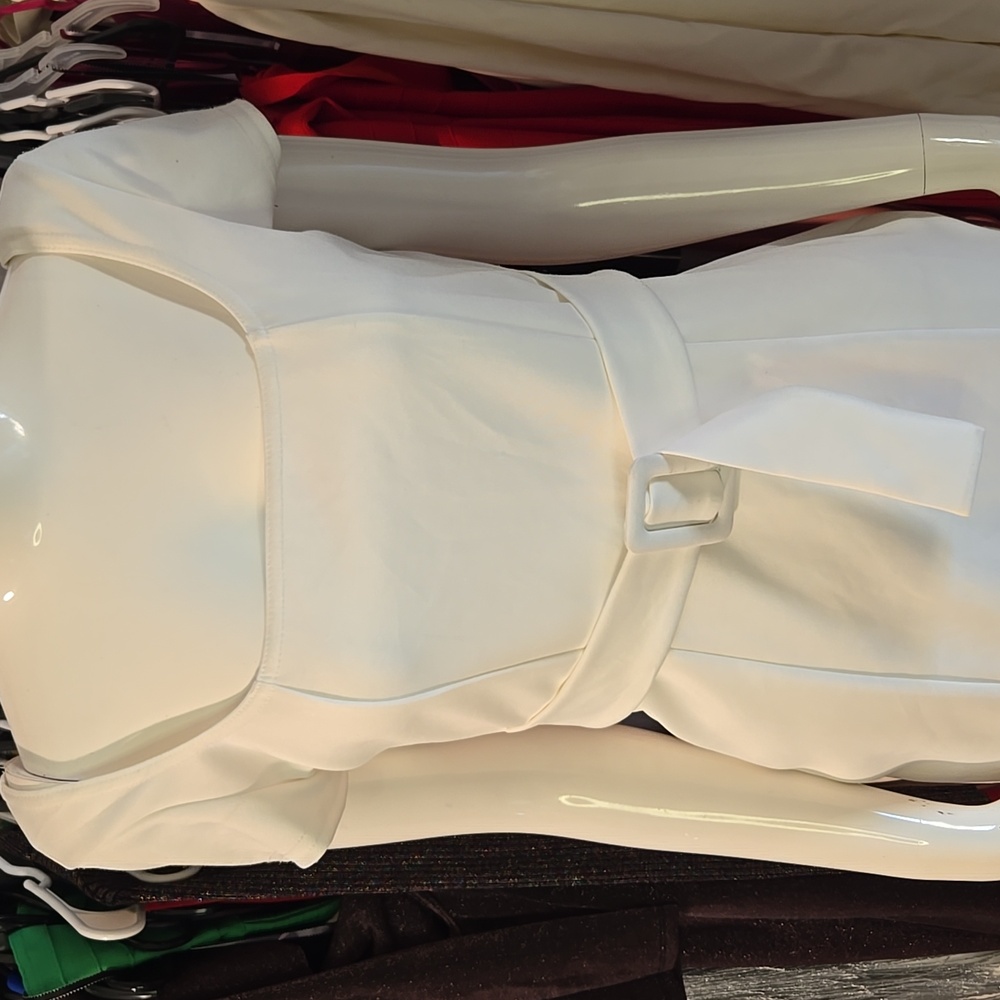 ASOS White Mini Dress with Belt - Picture 4 of 7